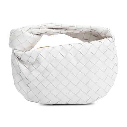 Bottega Veneta White Intrecciato Leather Mini Jodie Bag