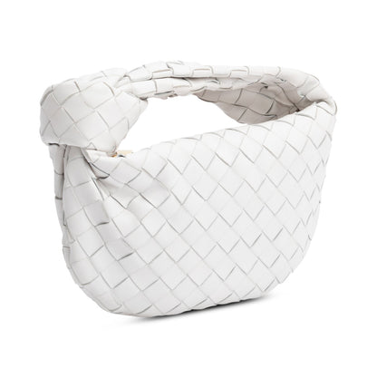 Bottega Veneta White Intrecciato Leather Mini Jodie Bag
