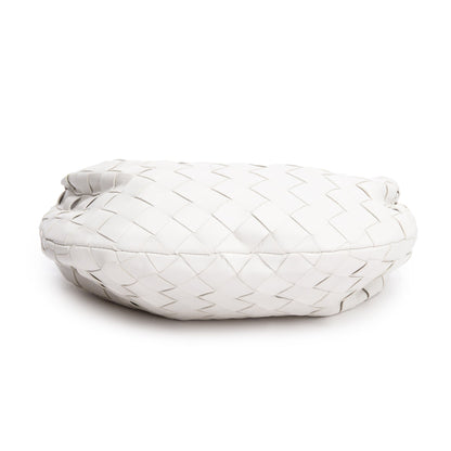 Bottega Veneta White Intrecciato Leather Mini Jodie Bag