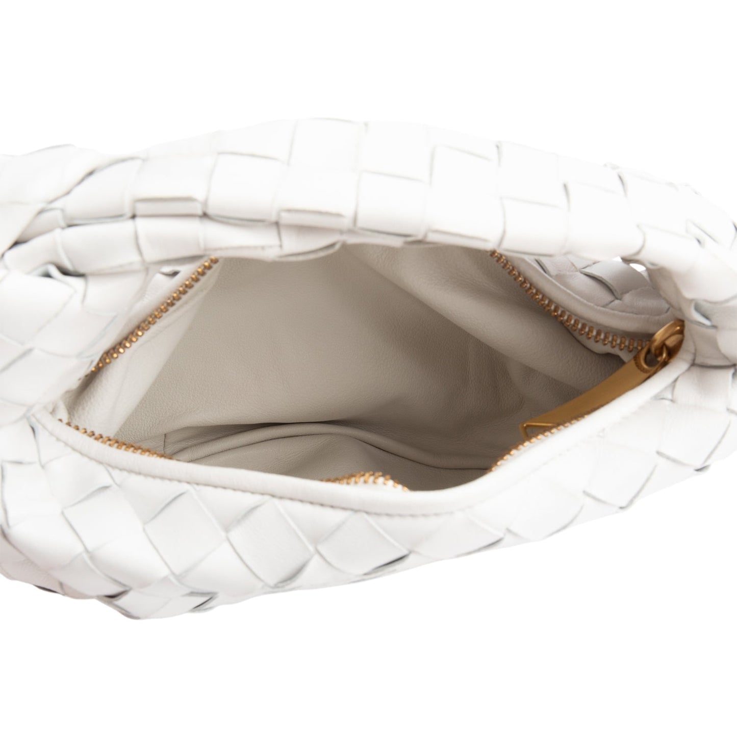 Bottega Veneta White Intrecciato Leather Mini Jodie Bag