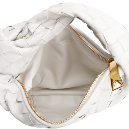 Bottega Veneta White Intrecciato Leather Mini Jodie Bag