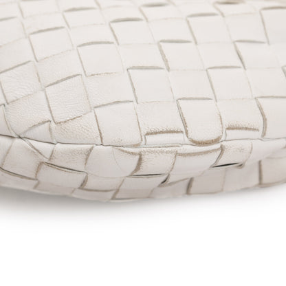 Bottega Veneta White Intrecciato Leather Mini Jodie Bag