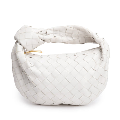 Bottega Veneta White Intrecciato Leather Mini Jodie Bag