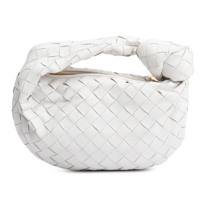Bottega Veneta White Intrecciato Leather Mini Jodie Bag