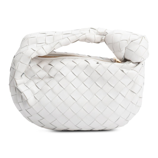 Bottega Veneta White Intrecciato Leather Mini Jodie Bag