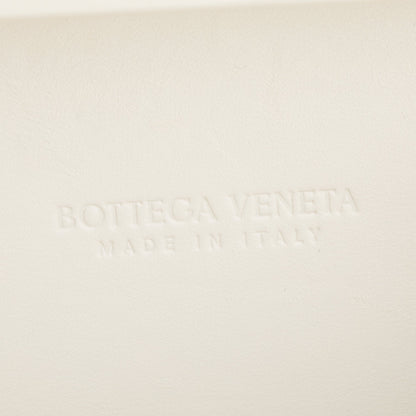 Bottega Veneta White Intreccio-Woven Leather Mini Loop Metal Knots On Strap Clutch Bag
