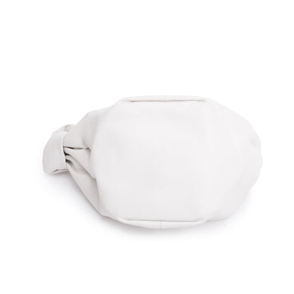 Bottega Veneta White Nappa Leather Mini Double Knot Handle Bag