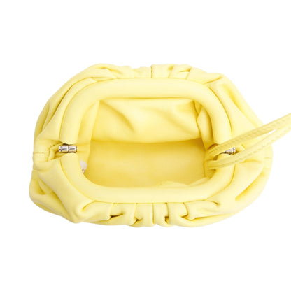 Bottega Veneta Yellow Calfskin Leather Extra Mini Pouch