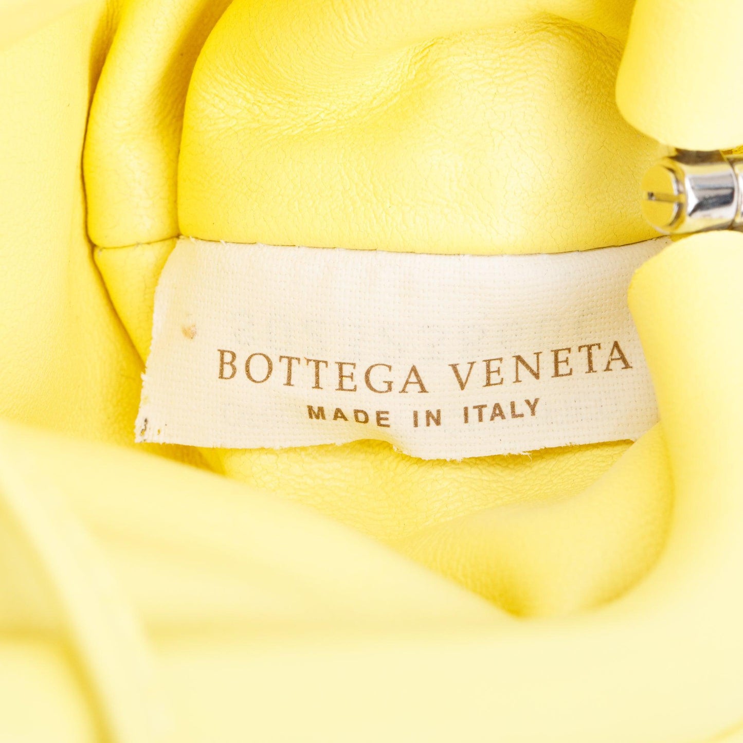 Bottega Veneta Yellow Calfskin Leather Extra Mini Pouch