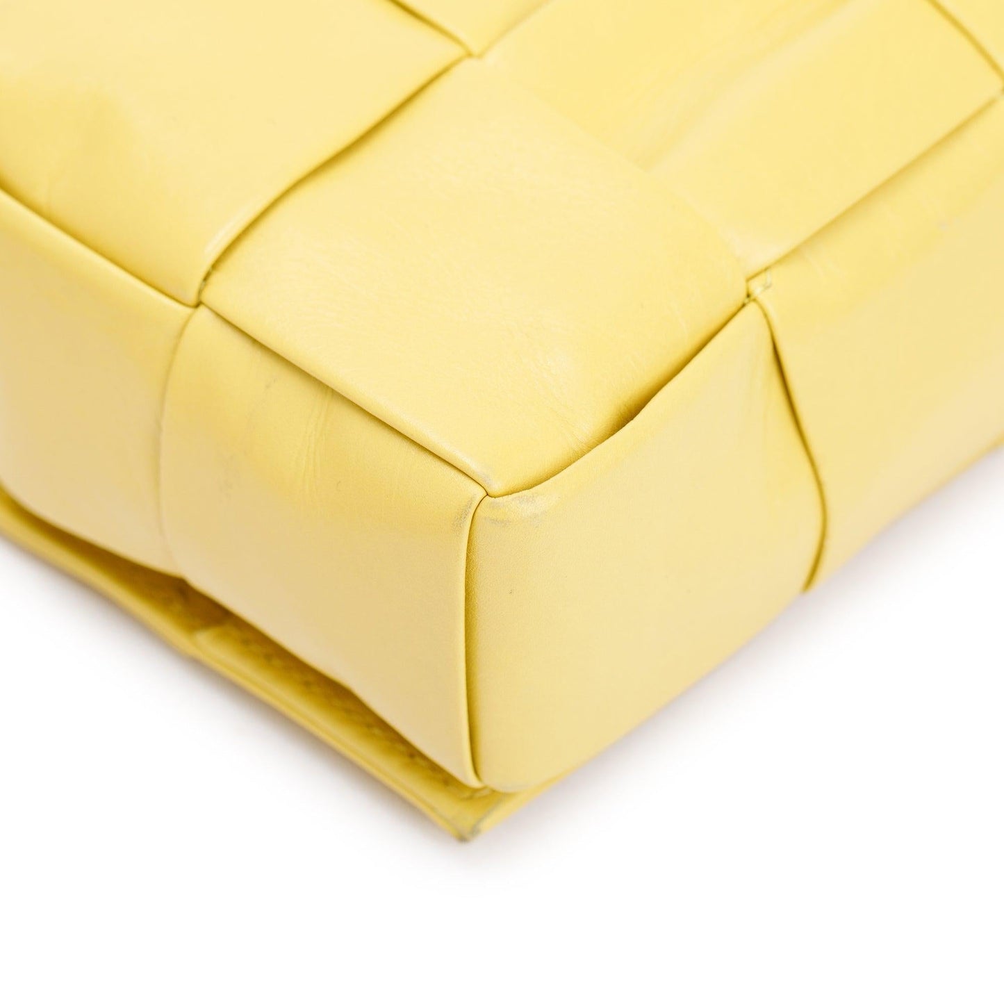 Bottega Veneta Yellow Paper Intrecciato Cassette Bag