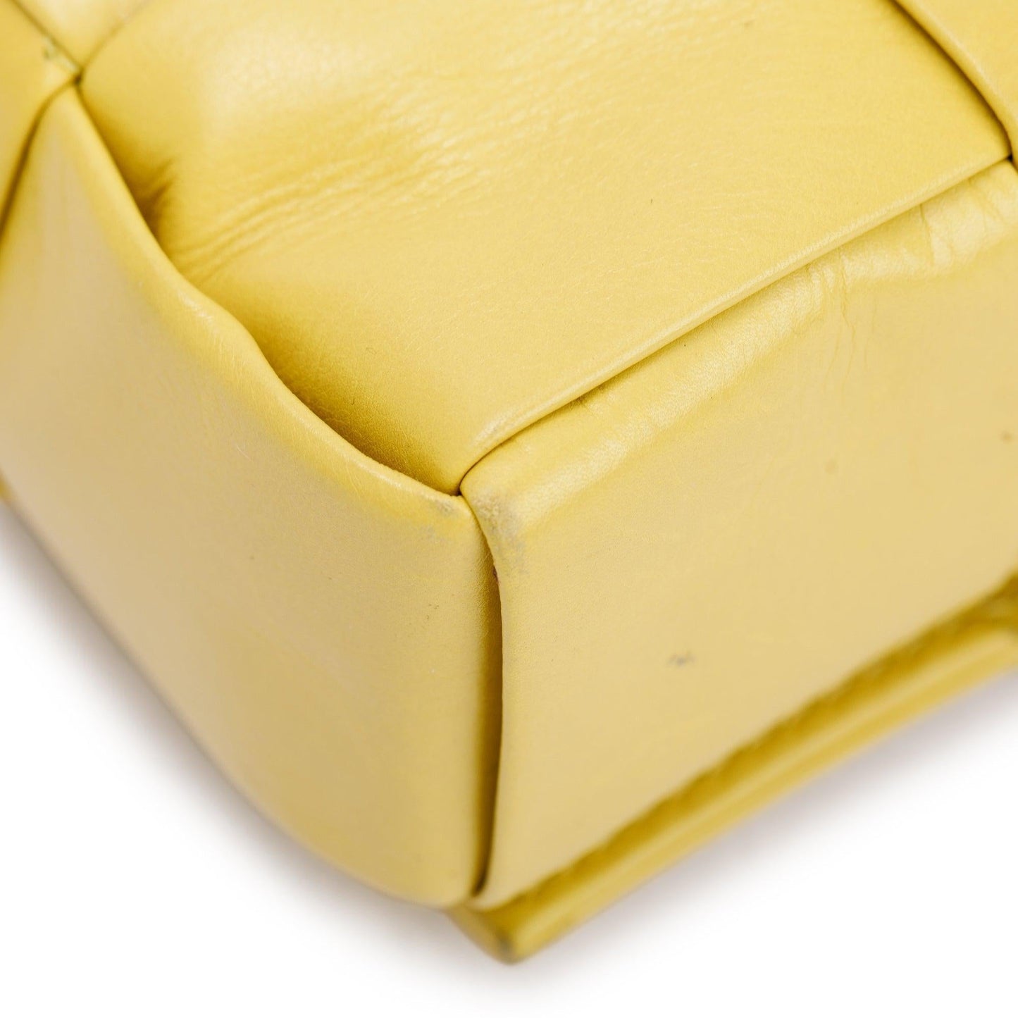 Bottega Veneta Yellow Paper Intrecciato Cassette Bag
