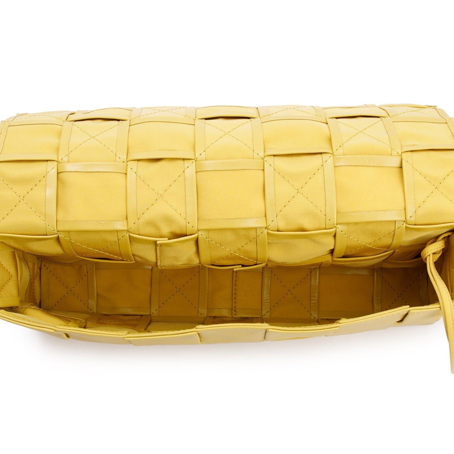 Bottega Veneta Yellow Paper Intrecciato Cassette Bag