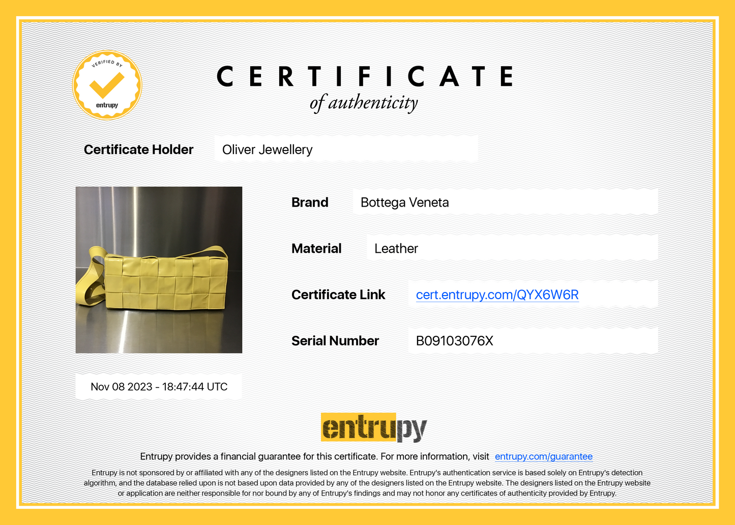 Bottega Veneta Yellow Paper Intrecciato Cassette Bag