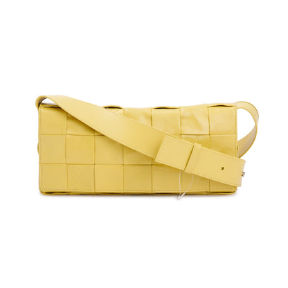 Bottega Veneta Yellow Paper Intrecciato Cassette Bag