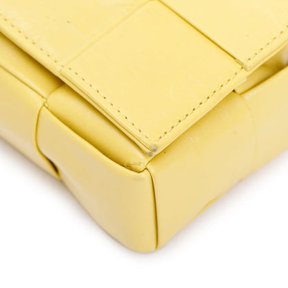 Bottega Veneta Yellow Paper Intrecciato Cassette Bag