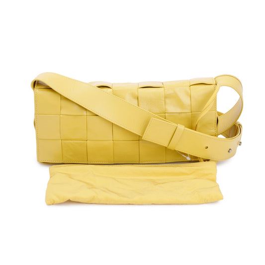 Bottega Veneta Yellow Paper Intrecciato Cassette Bag