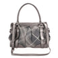 Burberry Beat Metallic Leather Gray Satchel Bag