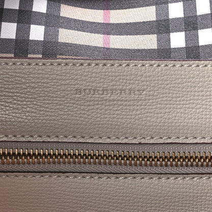 Burberry CREST EMBOSSED Leather Beige Shoulder Bag