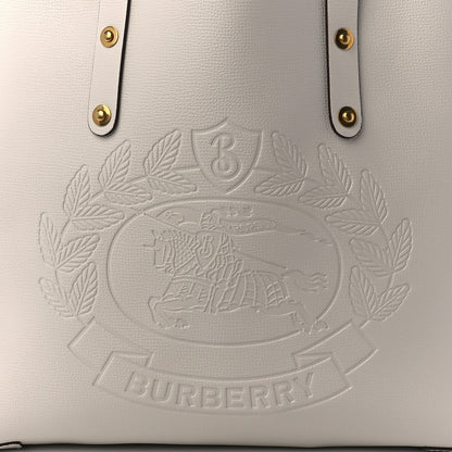 Burberry CREST EMBOSSED Leather Beige Shoulder Bag