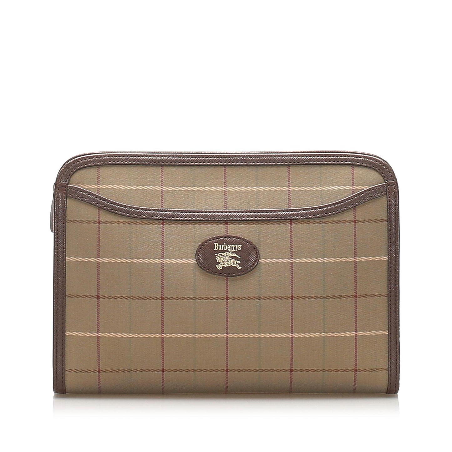 Burberry Leather Brown Clutch Bag