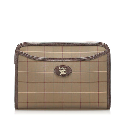 Burberry Leather Brown Clutch Bag