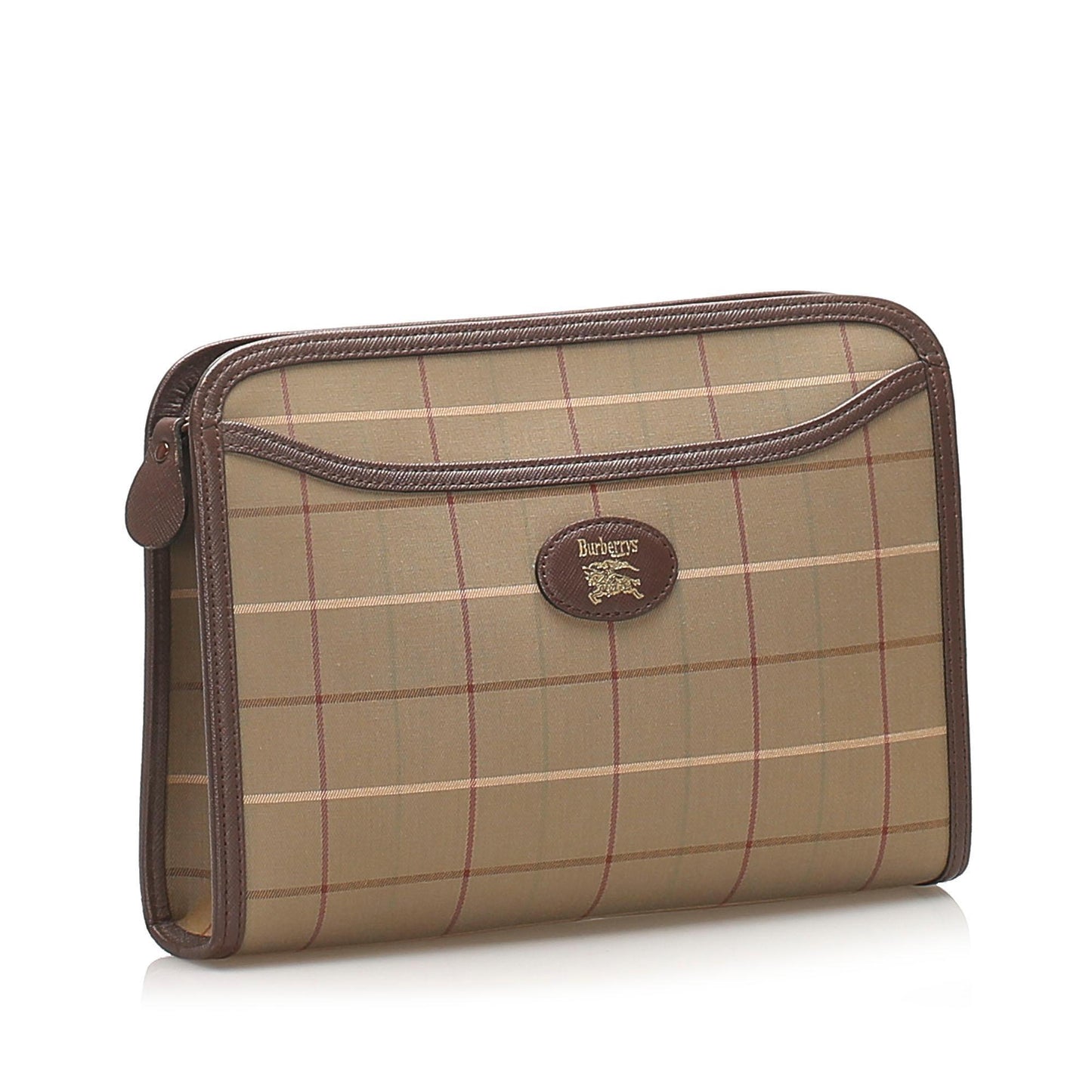 Burberry Leather Brown Clutch Bag