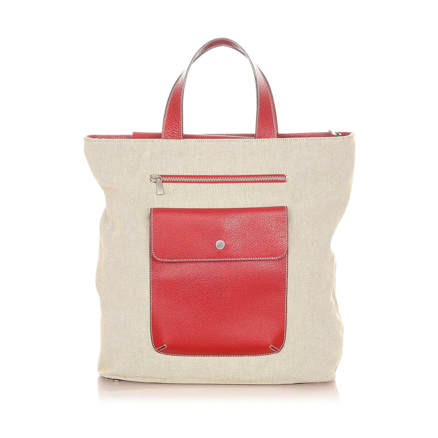 Burberry Leather Red Tote Bag