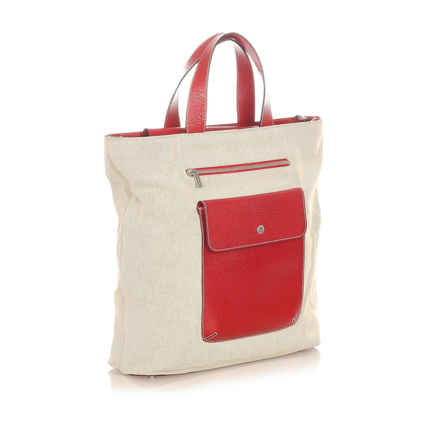 Burberry Leather Red Tote Bag
