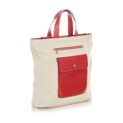 Burberry Leather Red Tote Bag