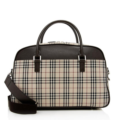 Burberry Duffel Canvas Beige Handbag