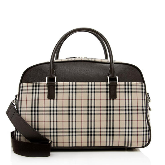 Burberry Duffel Canvas Beige Handbag