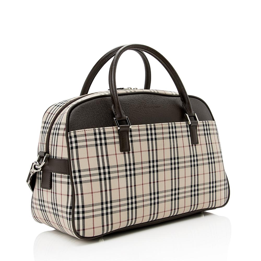 Burberry Duffel Canvas Beige Handbag