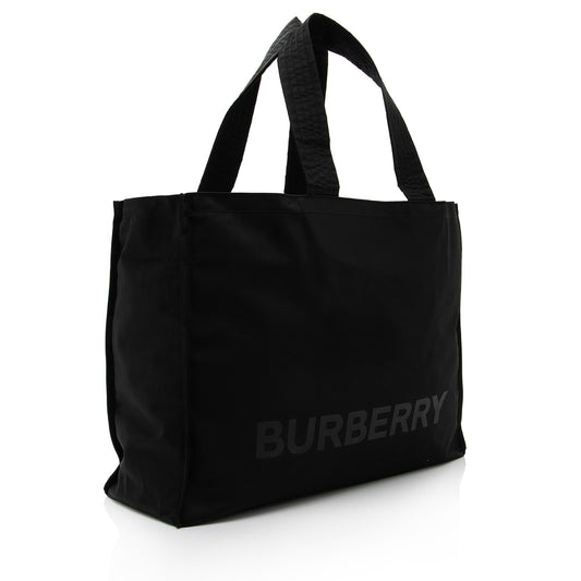 Burberry Econyl Trench Leather Black Tote Bag
