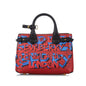 Burberry Graffiti Banner Leather Black Satchel Bag