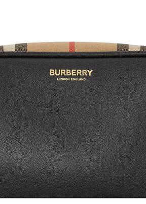 Burberry HALF CUBE Leather Crossbody Bag