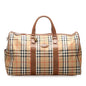 Burberry Haymarket Boston Leather Brown Handbag