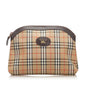 Burberry Haymarket Canvas Brown Clutch Bag