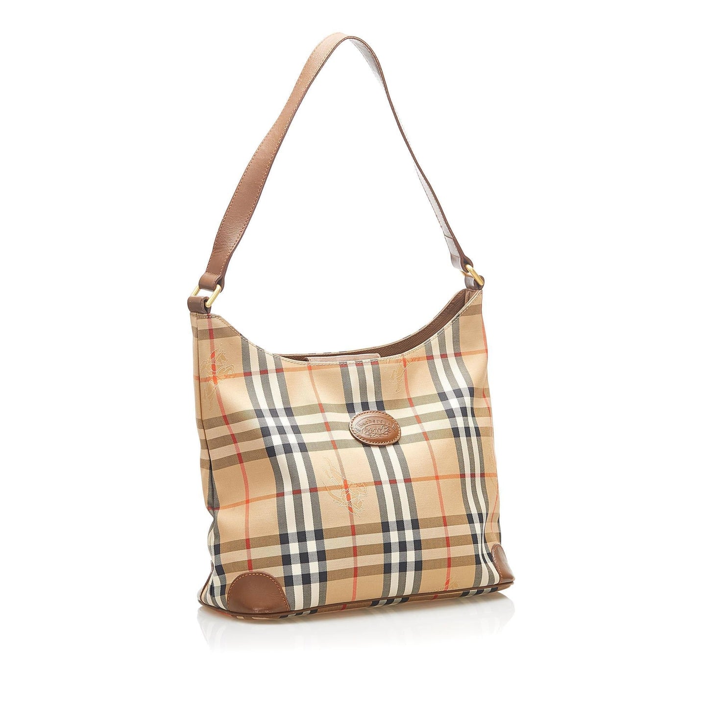 Burberry Haymarket Leather Brown Shoulder Bag Style 2
