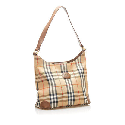 Burberry Haymarket Leather Brown Shoulder Bag Style 2