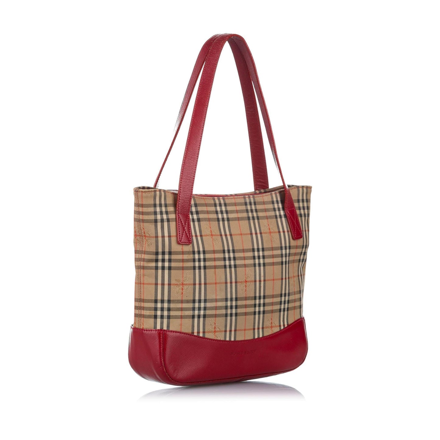 Burberry Haymarket Canvas Brown Tote Bag