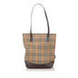 Burberry Haymarket Canvas Brown Tote Bag Style 2