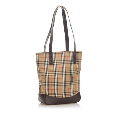 Burberry Haymarket Canvas Brown Tote Bag Style 2