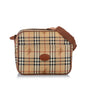 Burberry Haymarket Body Leather Brown Crossbody Bag