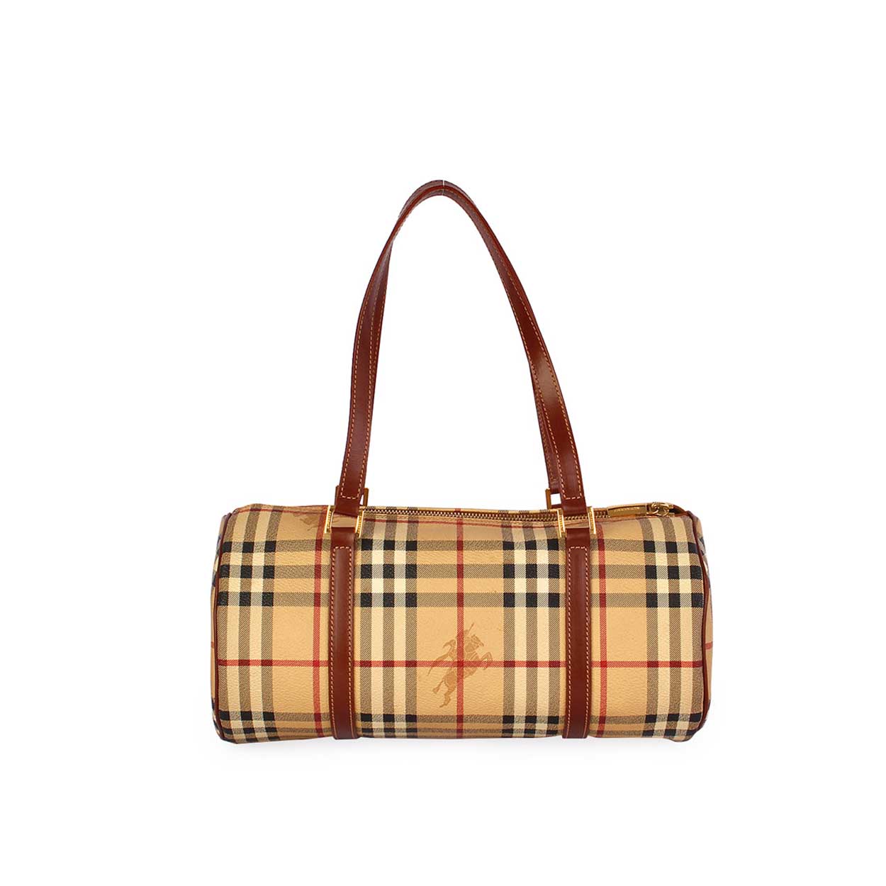 Burberry HAYMARKET PAPILLON Check Beige Shoulder Bag