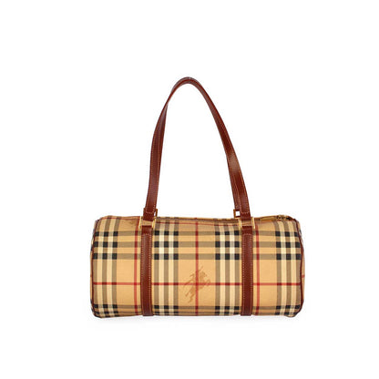Burberry HAYMARKET PAPILLON Check Beige Shoulder Bag