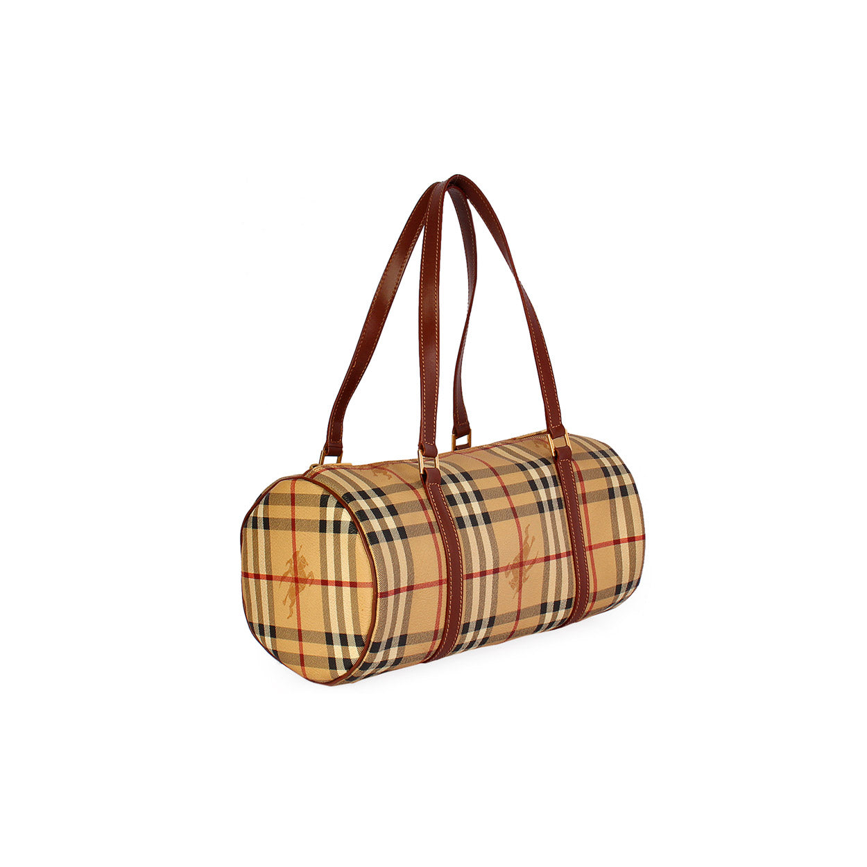 Burberry HAYMARKET PAPILLON Check Beige Shoulder Bag