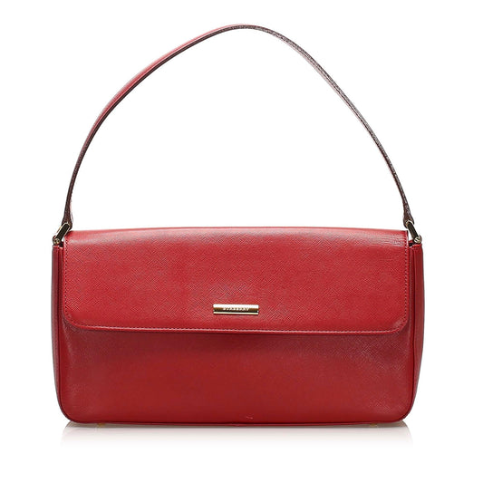 Burberry Baguette Leather Red Handbag