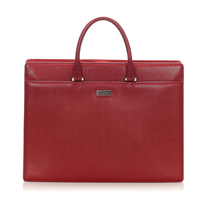 Burberry Business Leather Red Handbag
