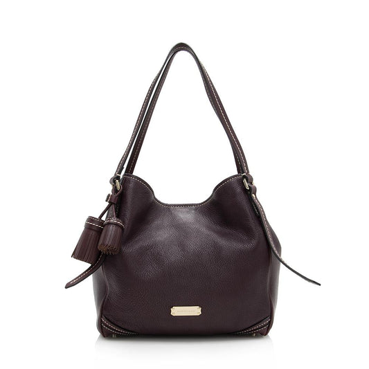Burberry Canterbury Small Leather Purple Shoulder Bag