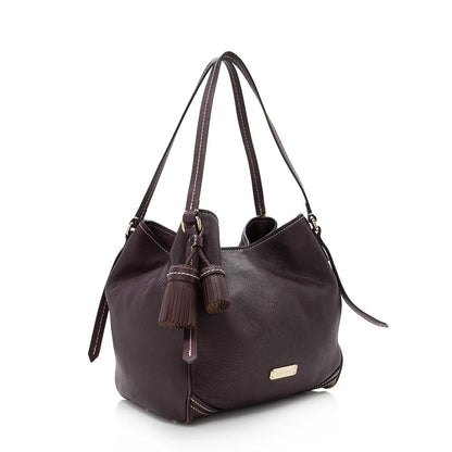 Burberry Canterbury Small Leather Purple Shoulder Bag